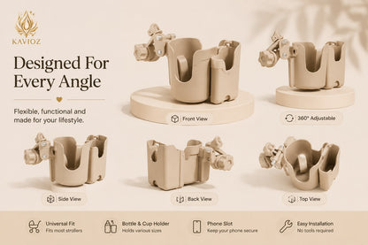 Kavioz™ 2-in-1 Stroller Cup & Phone Holder